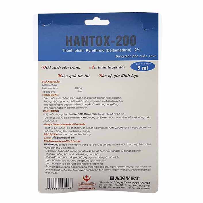 Thuốc Diệt Kiến Gián Côn Trùng Hanvet Hiệu quả ngay (Hantox 5ml)