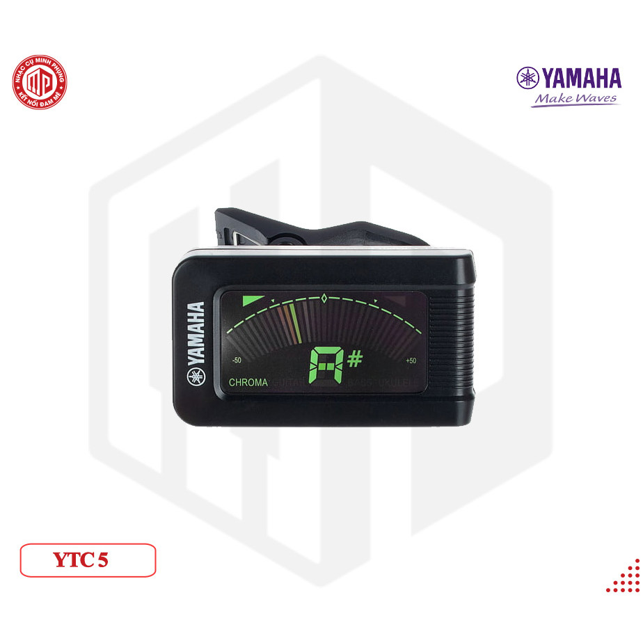 Máy lên dây/ Máy chỉnh dây/ Clip chỉnh âm/ Clip Tuner - Yamaha YTC5 - Dành cho Chromatic, Guitar, Bass, Ukulele - Có kèm pin - Hàng chính hãng