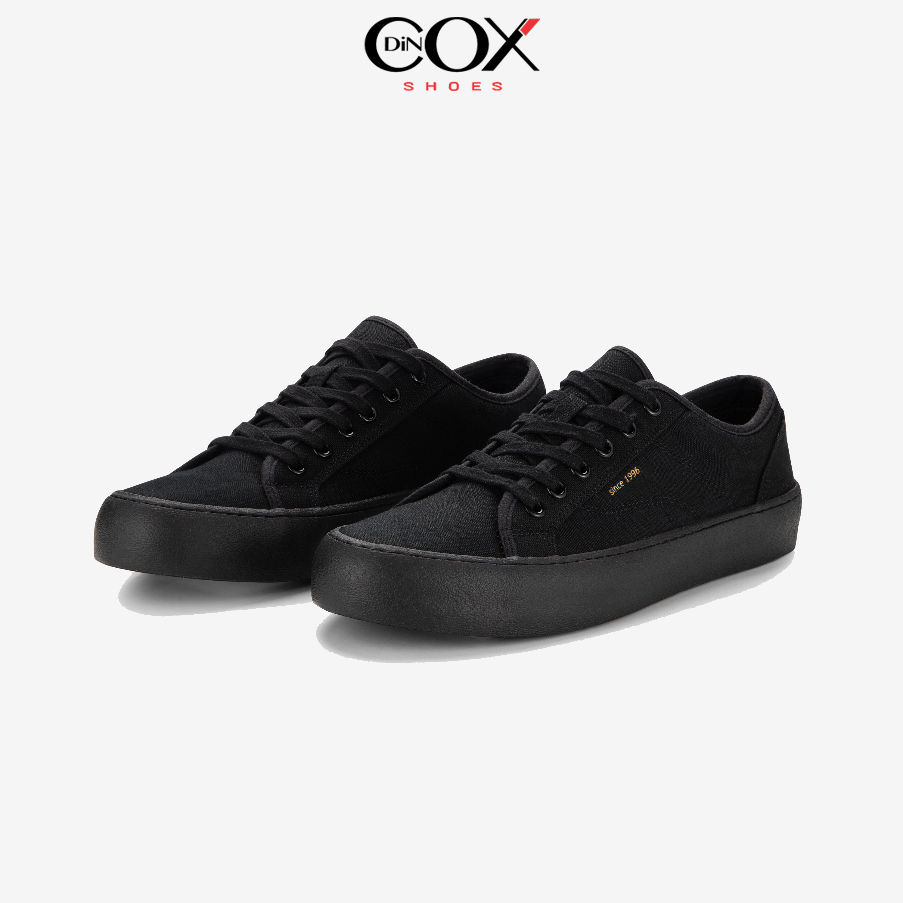 Giày Sneaker Vải Canvas Nam Nữ E18 Black Dincox