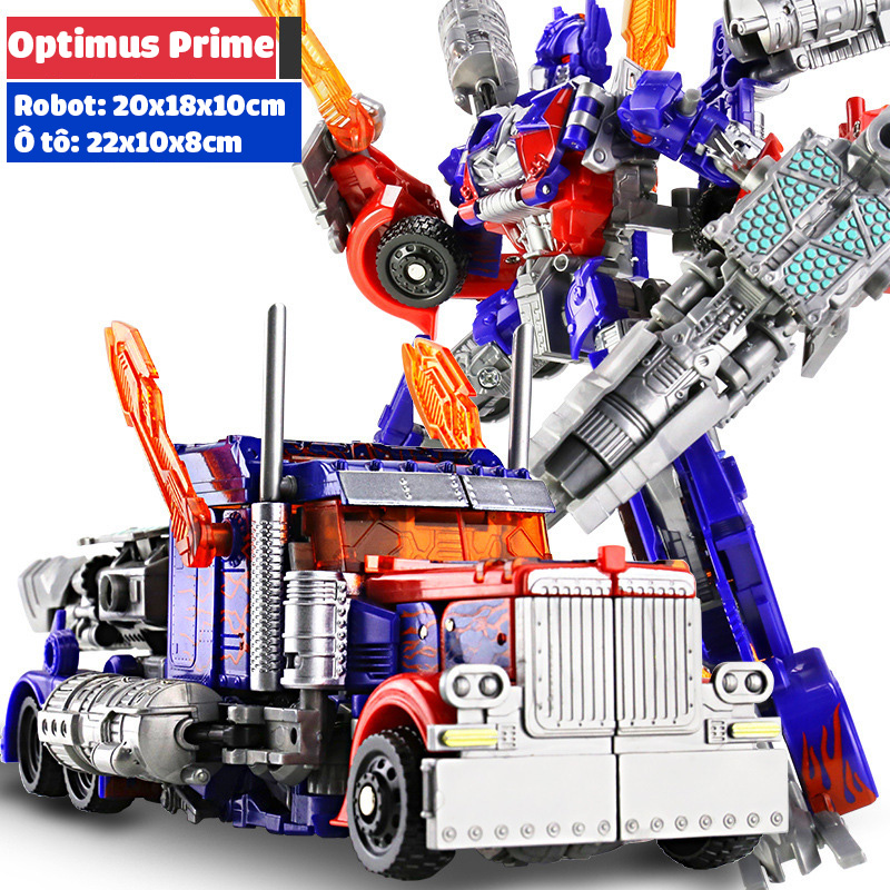 Robot biến hình ôtô Transformer cao 20cm mẫu Optimus Prime OP-20 cho bé thỏa sức sáng tạo