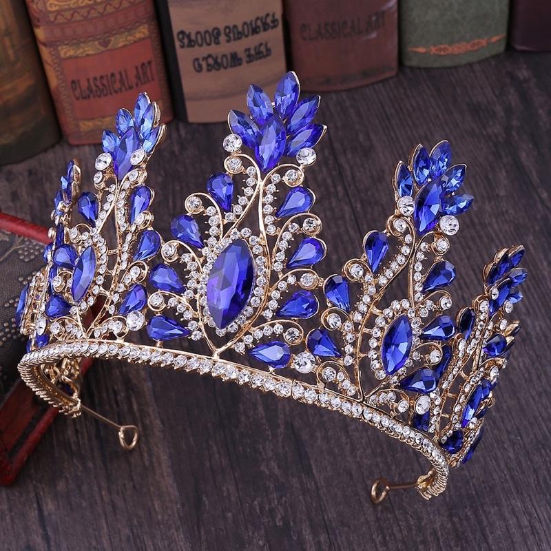 Vương miện cô dâu đá đỏ cao 9,5 cm hoạ tiết đẹp Giangpkc VM122400