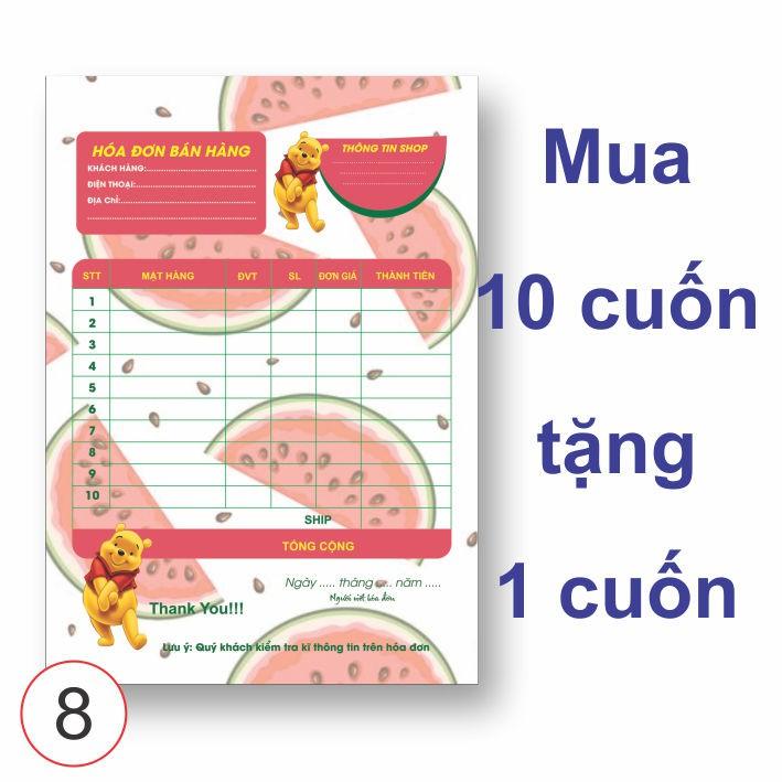 Hóa đơn in sẵn ️ hóa đơn hoạt hình M8