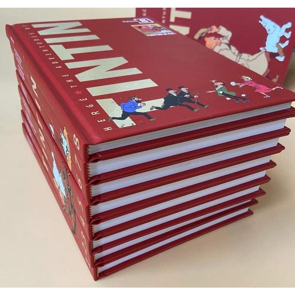 Tintin bộ 8q nhập màu bìa cứng boxset