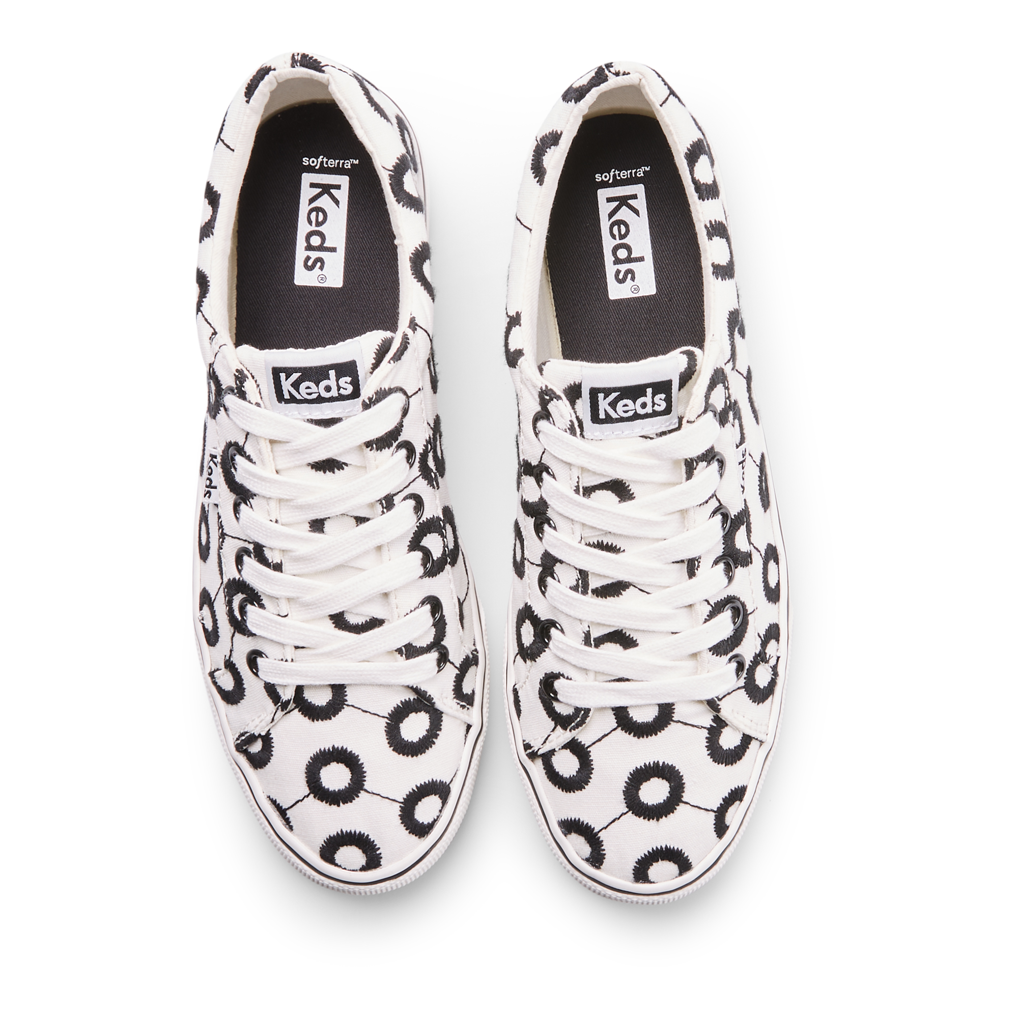 Giày Thể Thao Keds Nữ- Jump Kick Canvas MOD Embroidered White/Black- KD066254