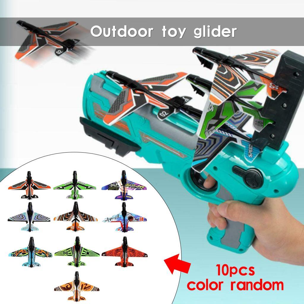 Light  Airplane Toy click Ejection DIY Sports for Kids