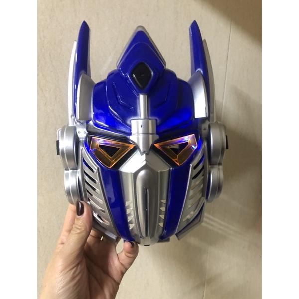 Mặt nạ siêu nhân biến hình Transformer màu xanh có đèn phát sáng