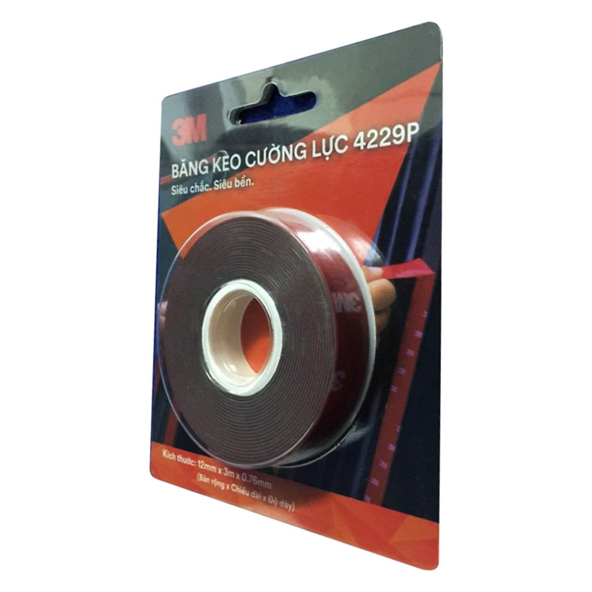 Băng keo tape 2 mặt Cường Lực 3M - 4229P - 12mm x 3m ( siêu chắc, siêu bền )