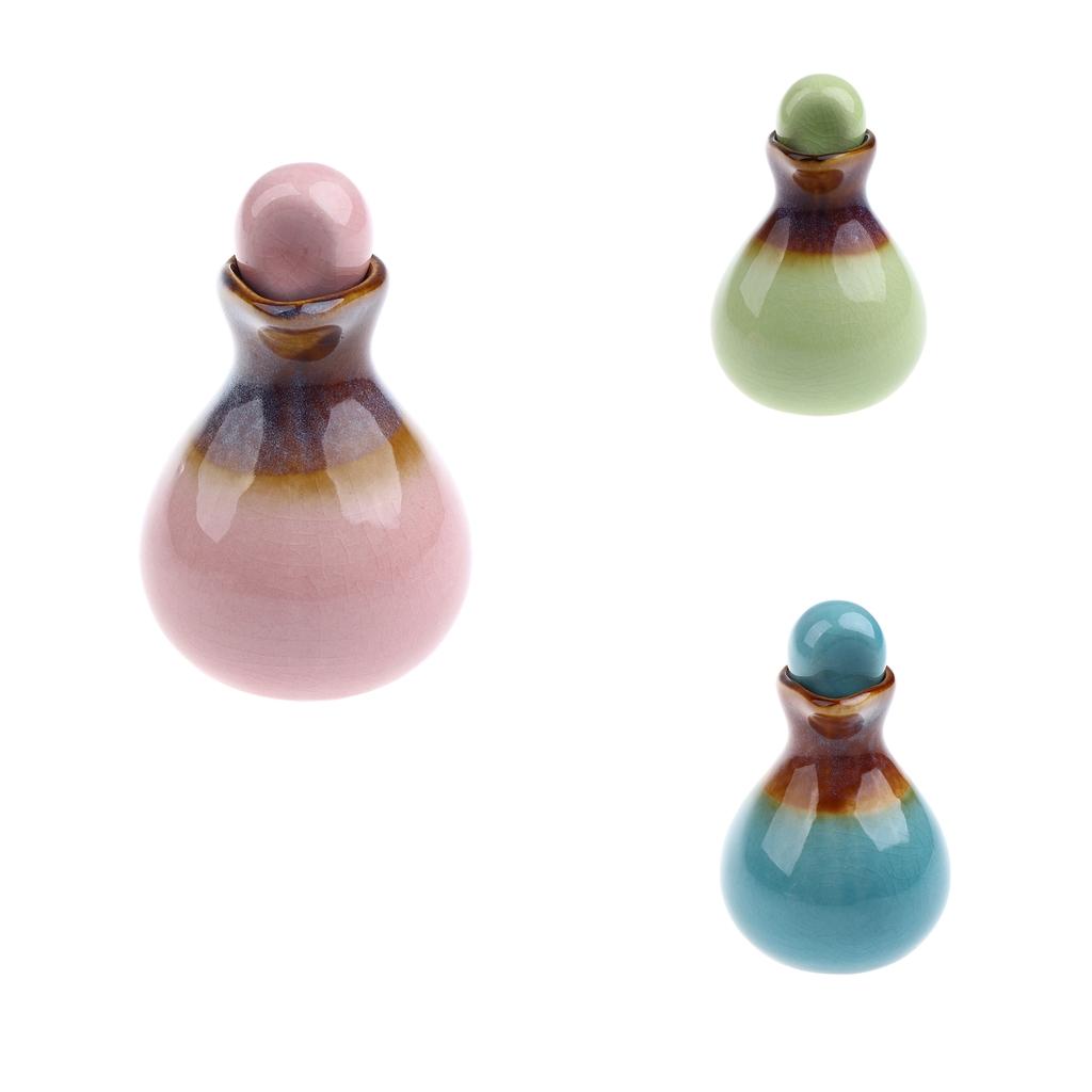Portable Ceramic Essential Oil Bottle Aromatherapy Diffuser Refillable Storage Jar for Salon Home Car - Pink / Green / Blue