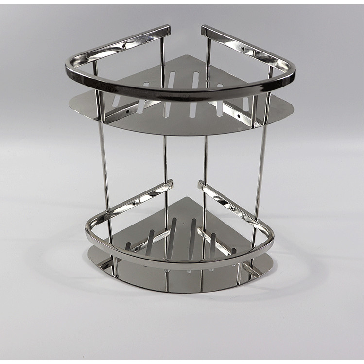 Kệ góc nhà tắm 2 tầng để đồ, dầu gội inox 304
