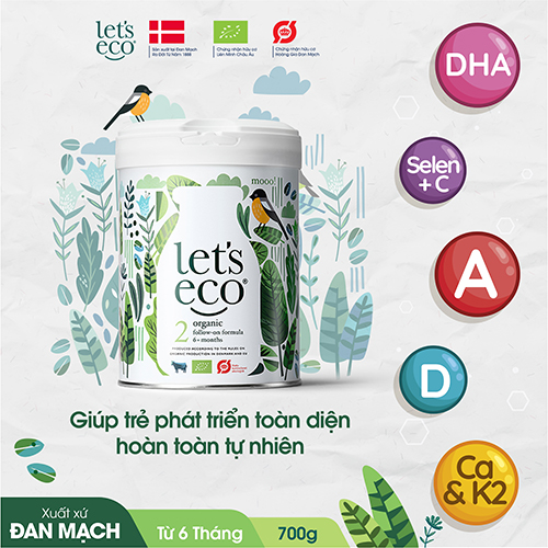 Sữa Bột Hữu Cơ Let's Eco Số 2 Cho Bé 700g