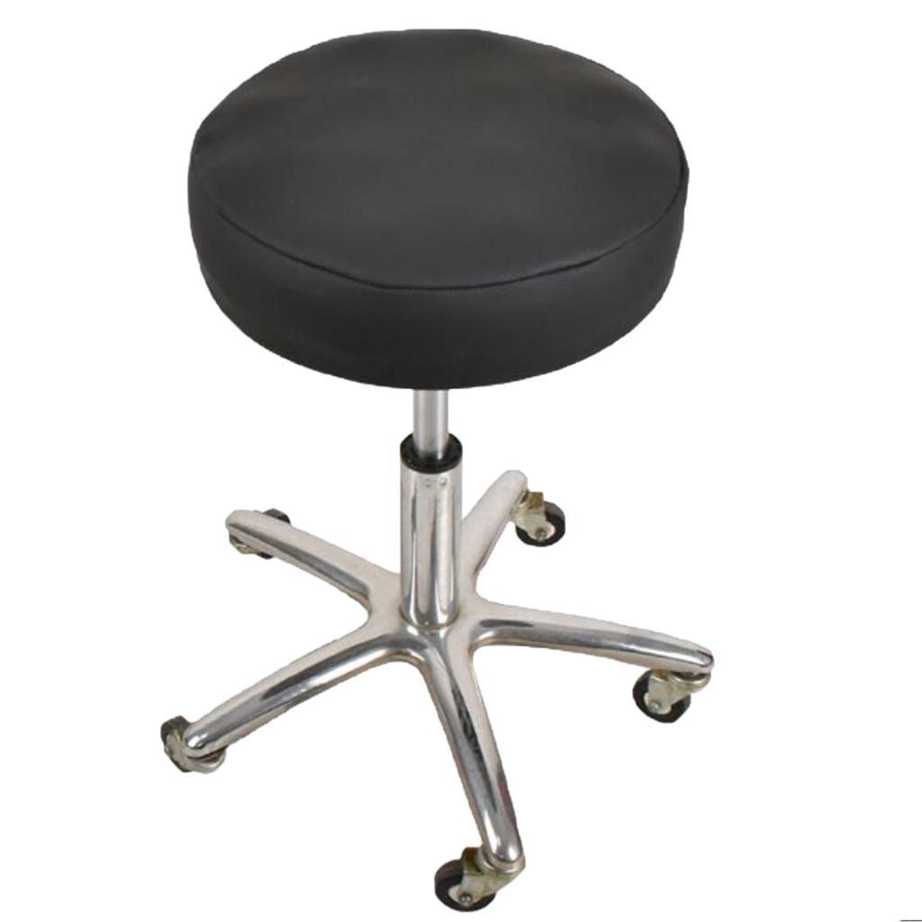 2X Stretchy Round Bar Stool Cover Chair Seat Cushion 40cm Black