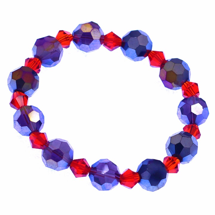 Vòng tay pha lê xanh đen giác 10 ly pha lê đỏ giác CTFLXEGFLOG10