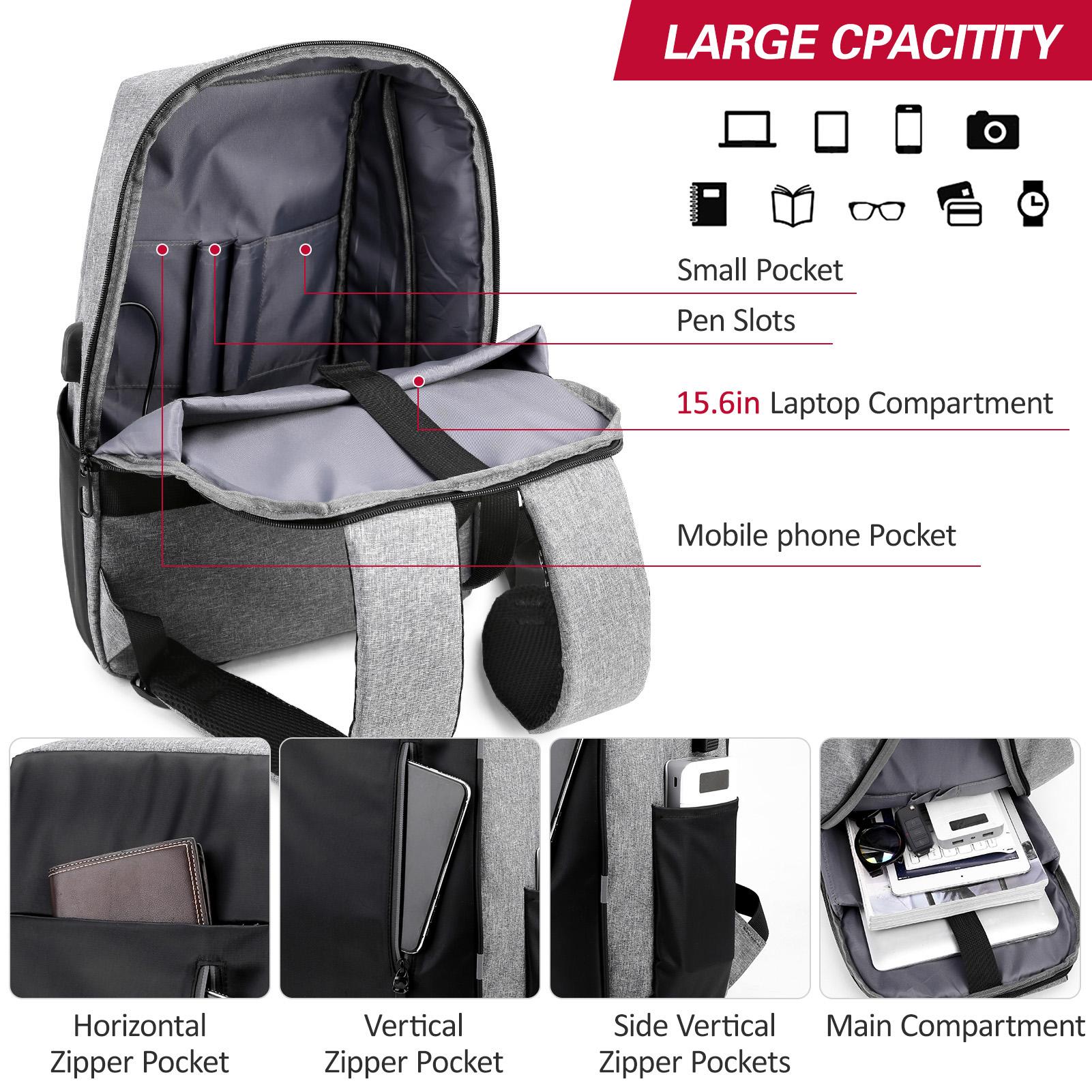 Balo Văn Phòng Chống Nước Chống Trộm Đựng Máy Tính Xách Tay 15.6 Inches Tiện Dụng