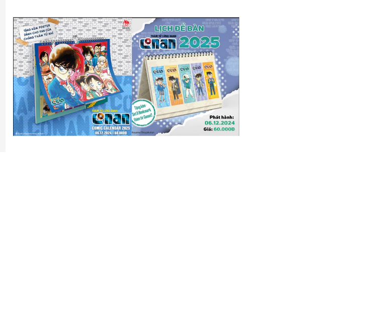 Lịch treo tường + Lịch bàn Conan Năm 2025 (Tặng kèm Poster + Set 5 Bookmark) - Chang Book