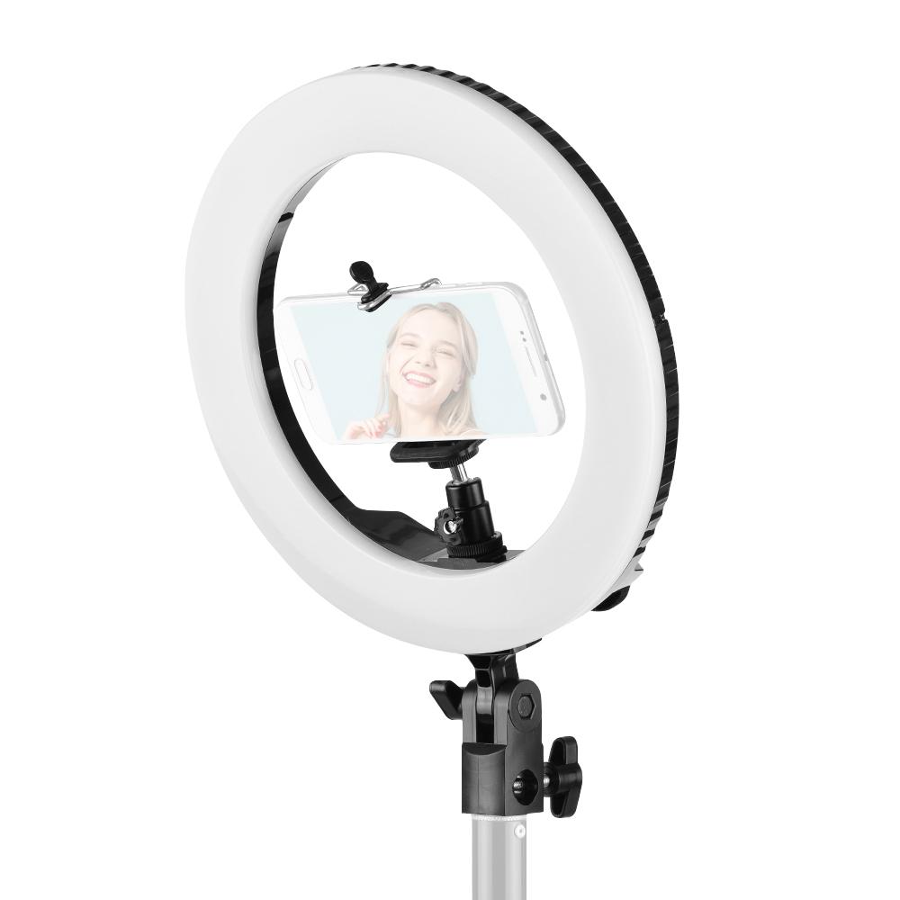 Đèn video 10 inch LED Ring Light Studio  28W Có thể thay đổi độ sáng 3200-5500K Nhiệt độ màu với giá đỡ điện thoại di động Gương trang điểm - Màu xanh lá cây