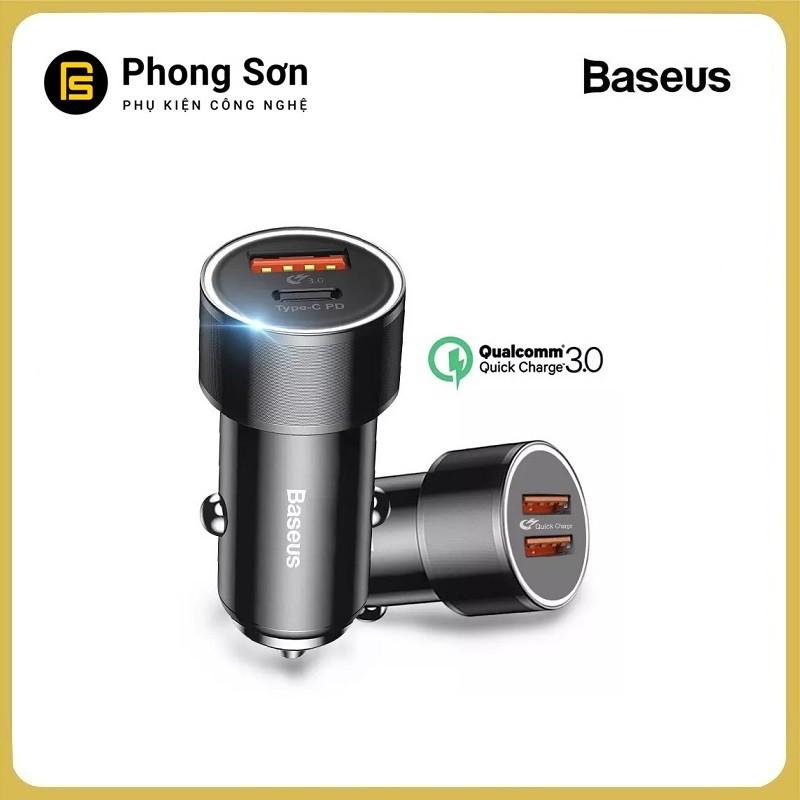 Tẩu sạc nhanh đa năng trên ô tô 2 Cổng USB nhãn hiệu Baseus BSC-C15K, công suất 36W Quick charge 3.0 ( Màu đen) - Hàng Chính Hãng