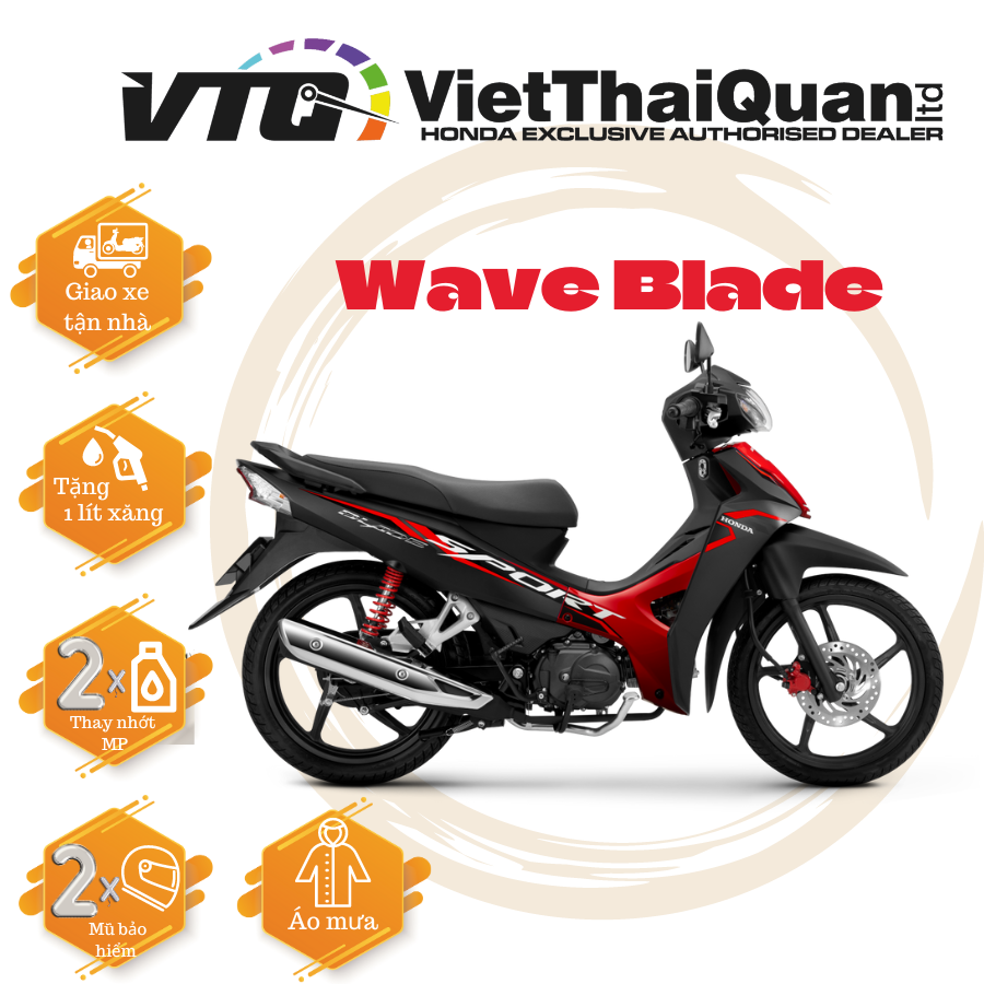 Xe máy Honda Wave Blade 2023 (Phiên bản thể thao - Phanh đĩa vành đúc)