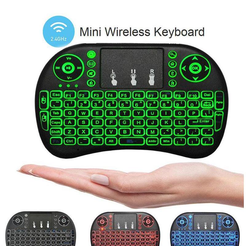 Bàn phím mini không dây có LED cho android box, laptop - pin sạc
