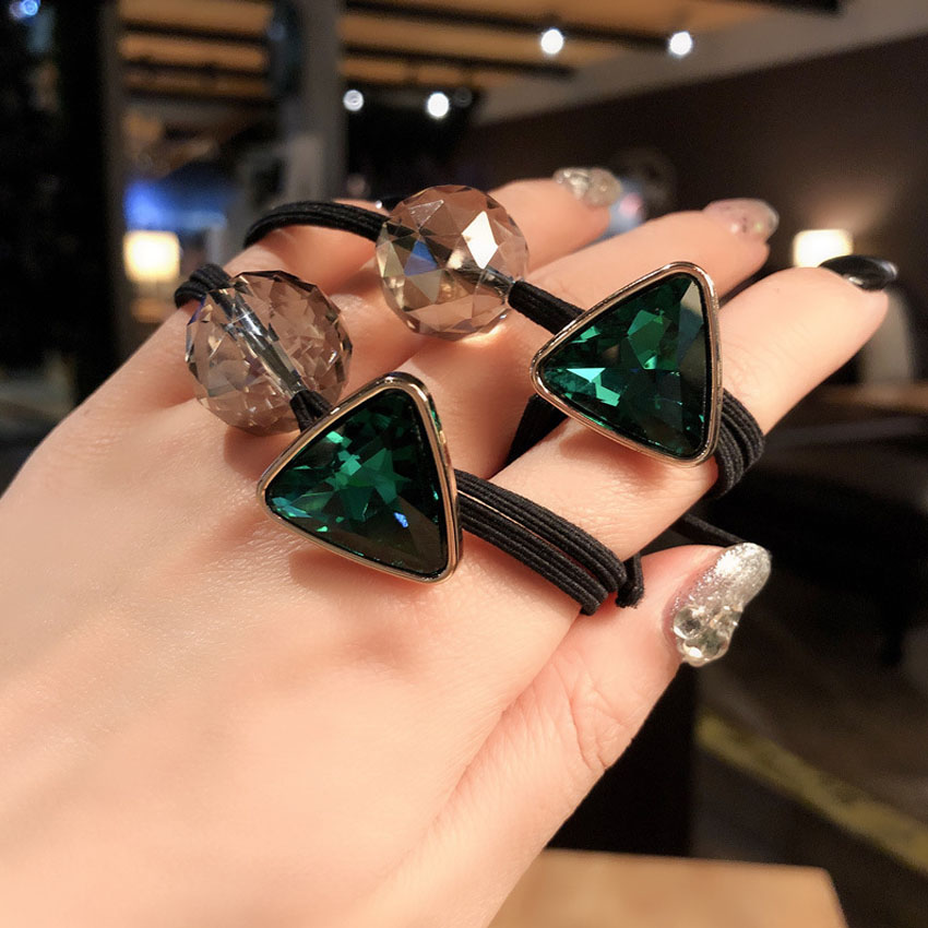 Dây buộc tóc nữ tam giác pha lê NASI dễ thương phong cách hàn quốc thun cột tóc nữ co giãn tốt phụ kiện tóc