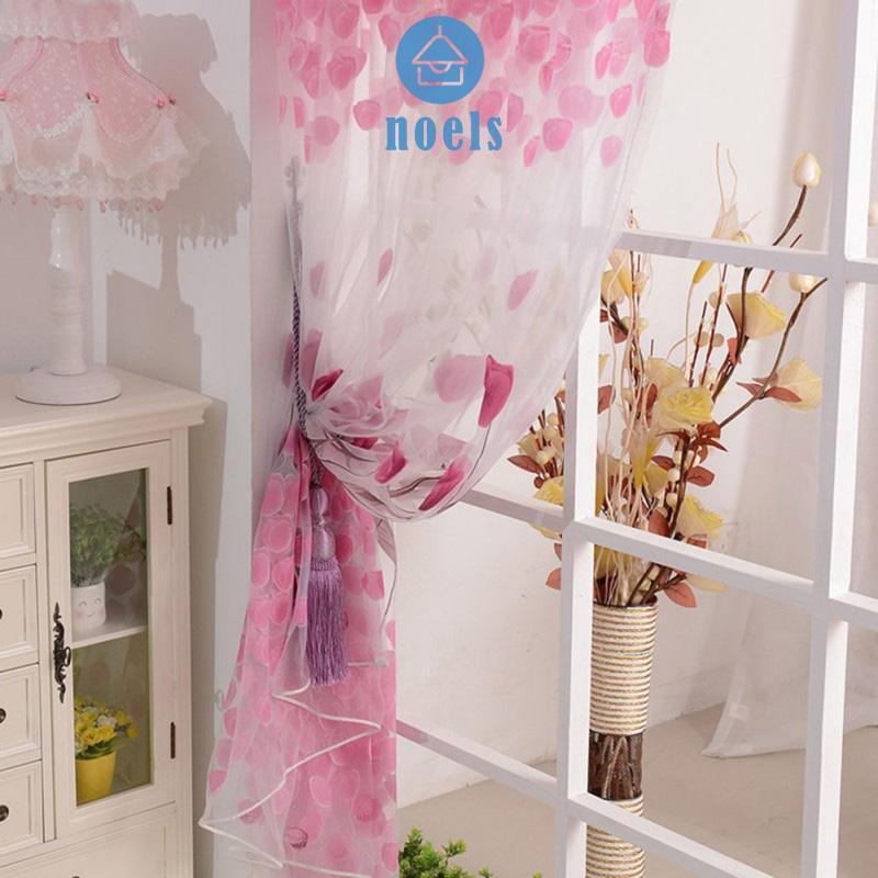 Rèm cửa sổ Vải Voan In Hình Hoa Tulip Kích Thước 200x100cm