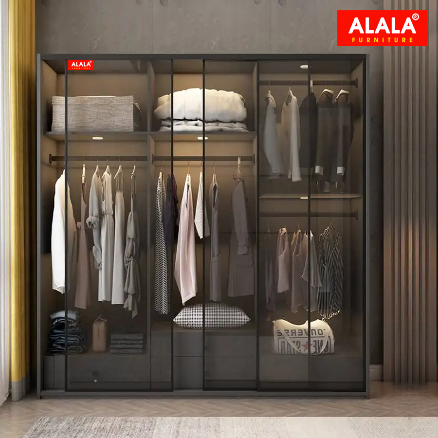 Tủ quần áo ALALA292 cánh kính cao cấp