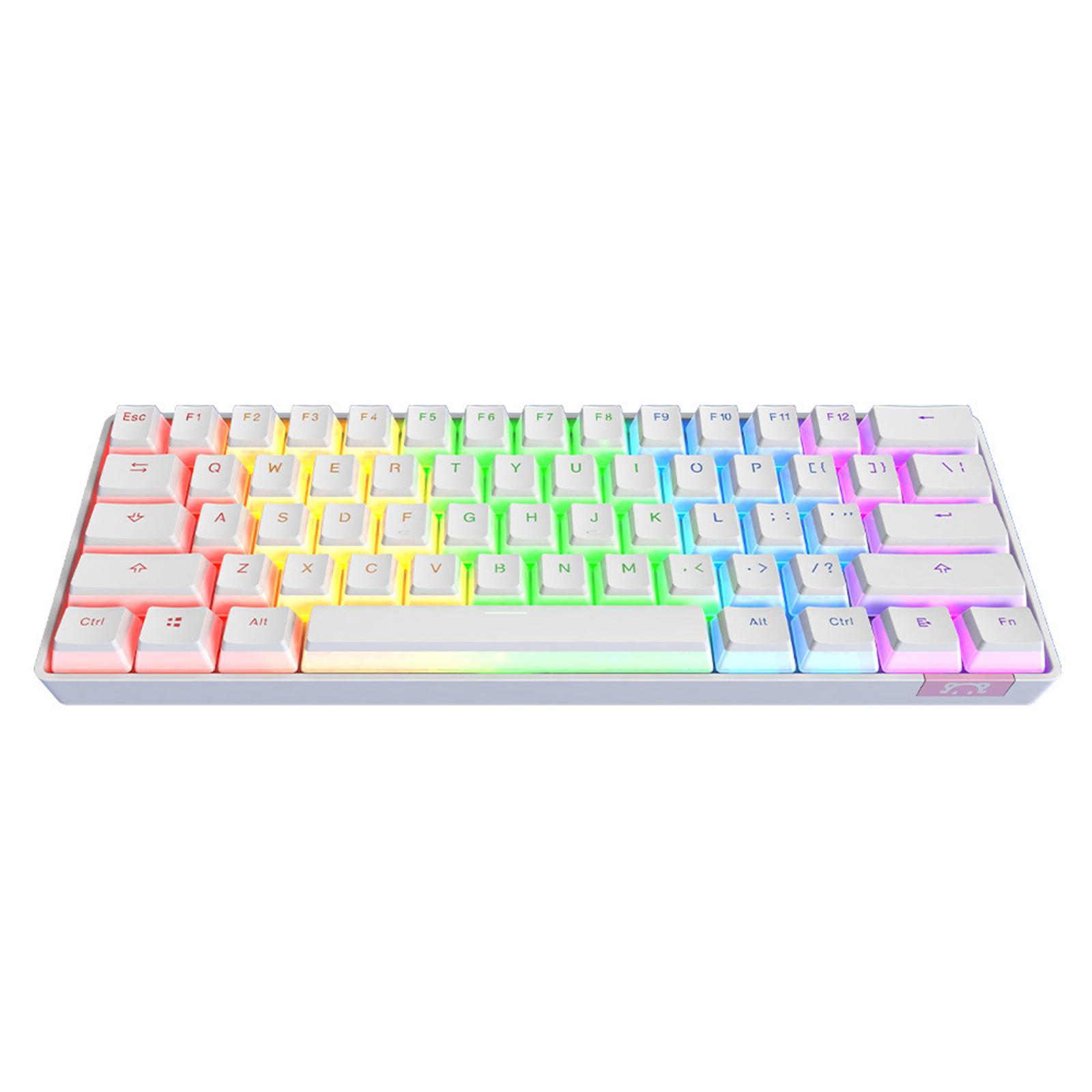 61 Keys Mechanical Bluetooth Keyboard Dual Modes Rechargeable RGB for PC Laptop