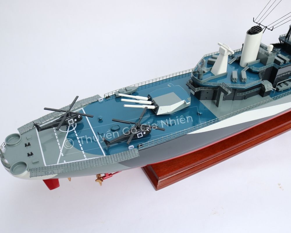 [Giá xưởng] Mô Hình Thuyền Gỗ Phong Thủy Dạng Thuyền Chiến USS WISCONSIN BB64 (camouflage) Chính Hãng Hàng Xuất Khẩu Chất Lượng Cao (Giá xưởng)