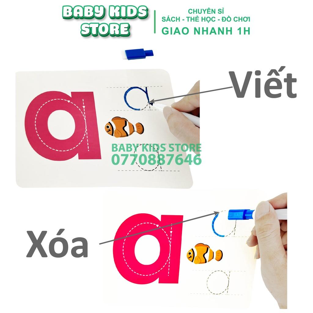 Thẻ học thông minh-viết xoá được(tặng kèm bút)