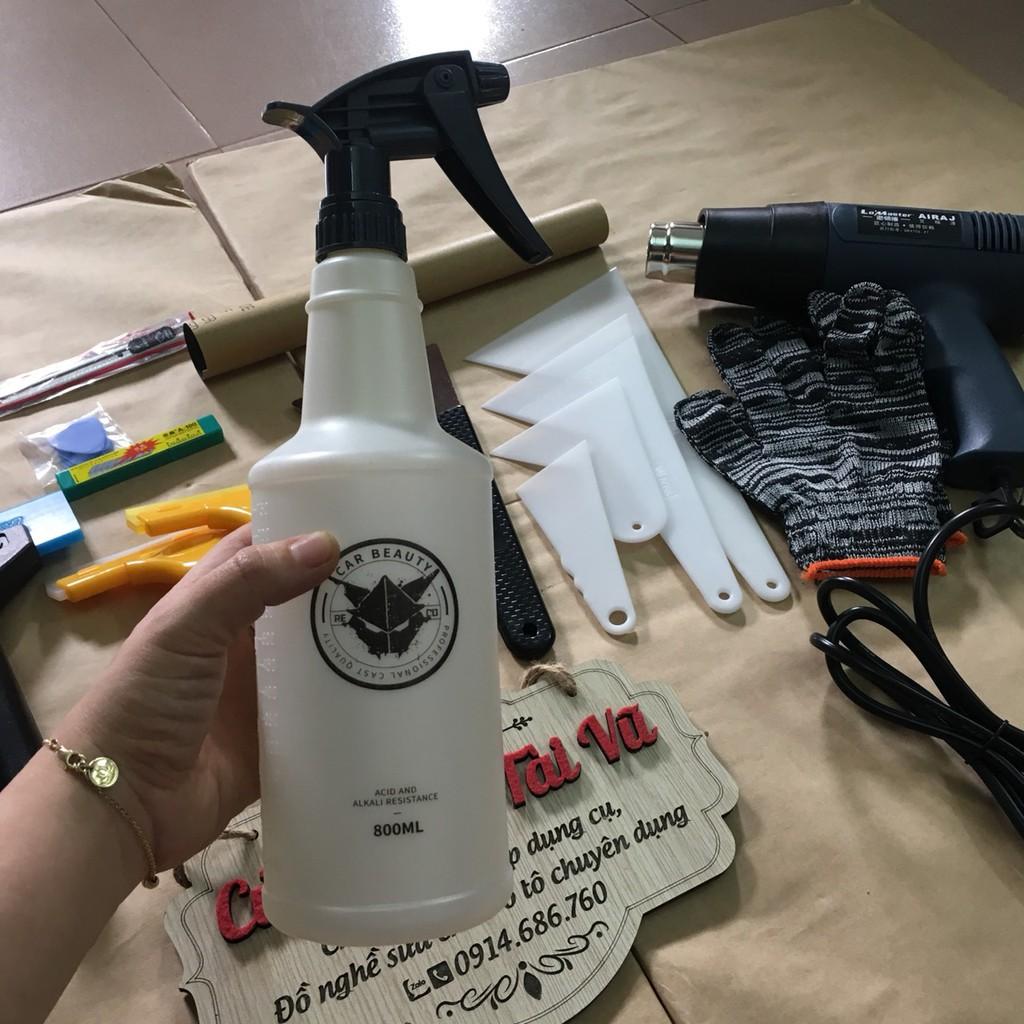 Dụng cụ dán phim, decal xe ô tô KÈM bình xịt, hàng xịn