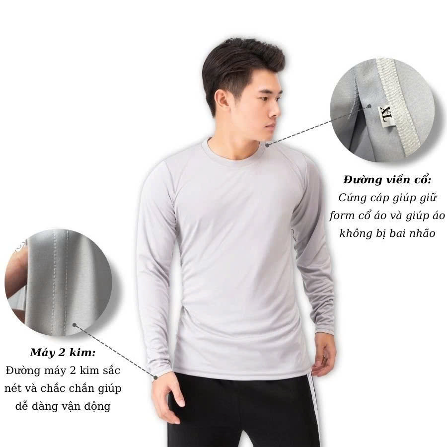 Áo Thun phông nam tay dài mặc thu đông, giữ nhiệt, chất cotton co giãn, áo dài tay dáng ôm cao cấp Văn Phòng Du Lịch Dã Ngoại Phượt