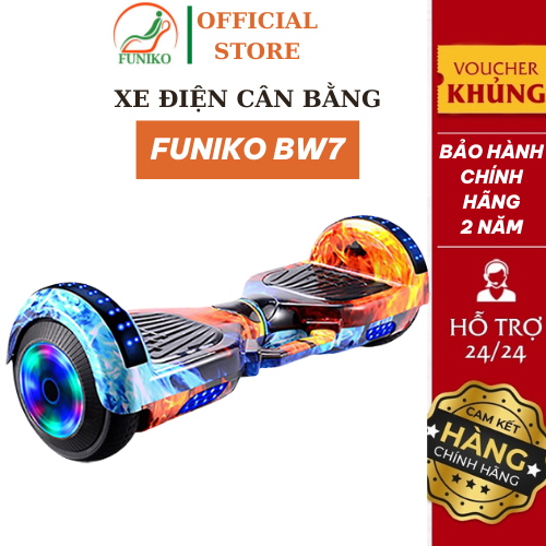 Xe điện cân bằng Funiko BW7,7 inch Xe cân bằng điện cao cấp kết nối Bluetooth,đèn Led cao cấp