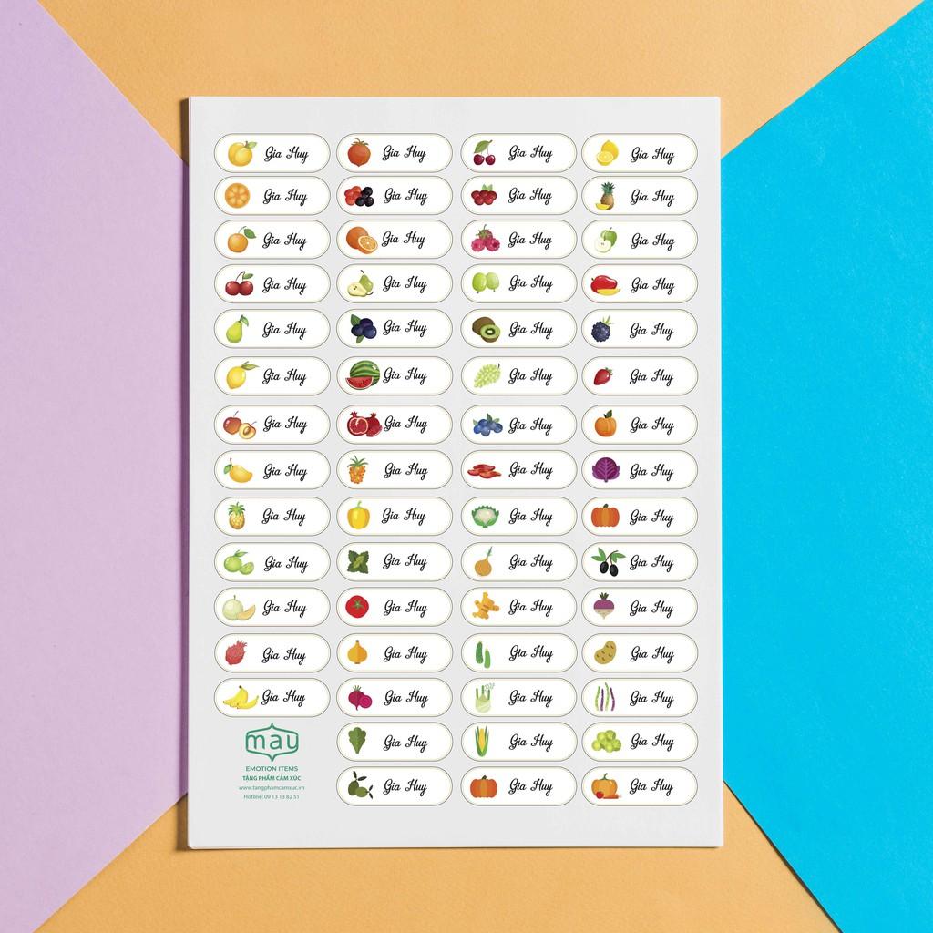 Sticker dán đồ dùng học tập in tên bé 40k có  218 stickers 1*3cm theo yêu cầu