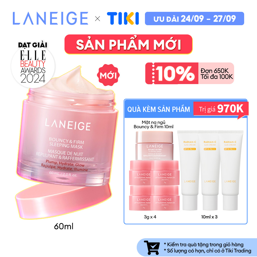 Mặt Nạ Ngủ Laneige Bouncy & Firm Sleeping Mask 60ml tăng cường collagen và làm săn chắc da