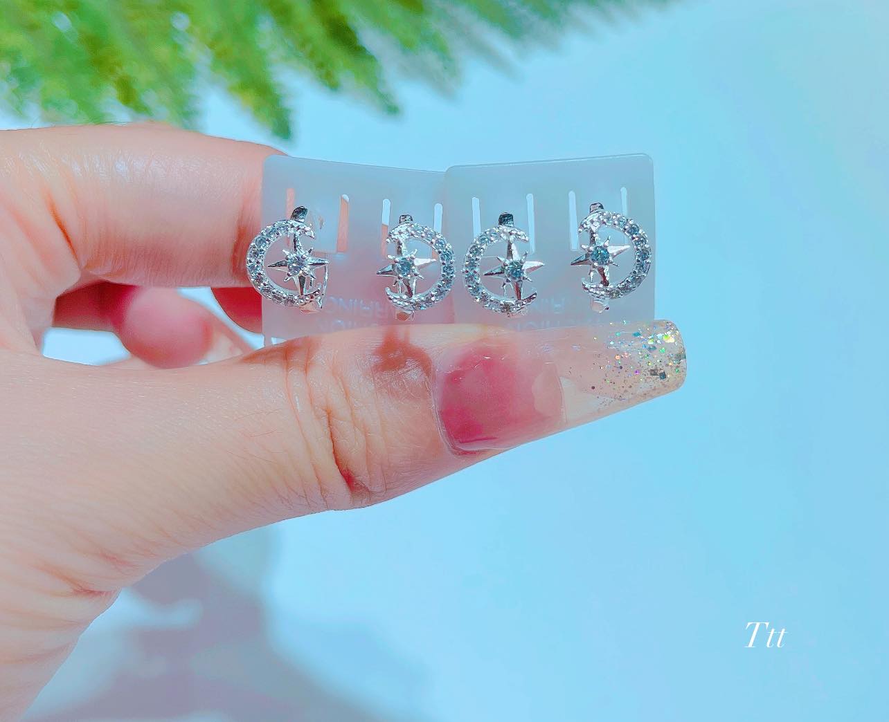 Bông tai bạc ta khuyên tròn xinh MS05e