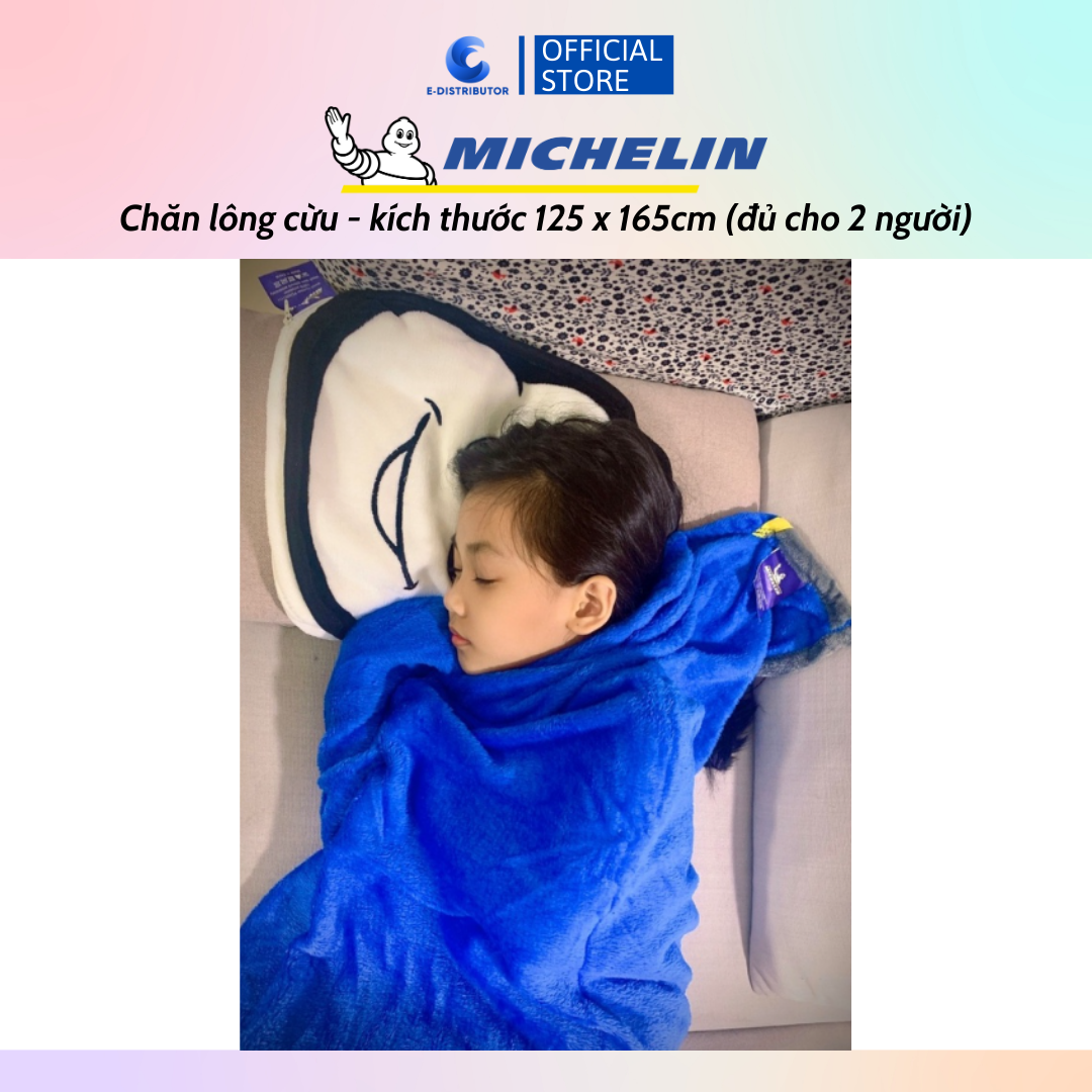 Chăn, mền lông cừu Michelin dành cho ô tô, văn phòng (125 x 165cm) - Hàng chính hãng