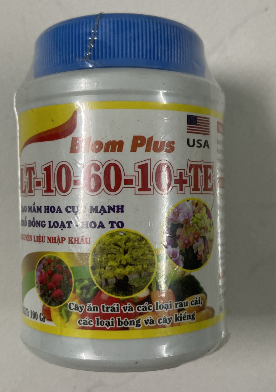 Phân bón lá phân hóa mầm hoa cực mạnh 10-60-10 TE - KL lọ 100gr