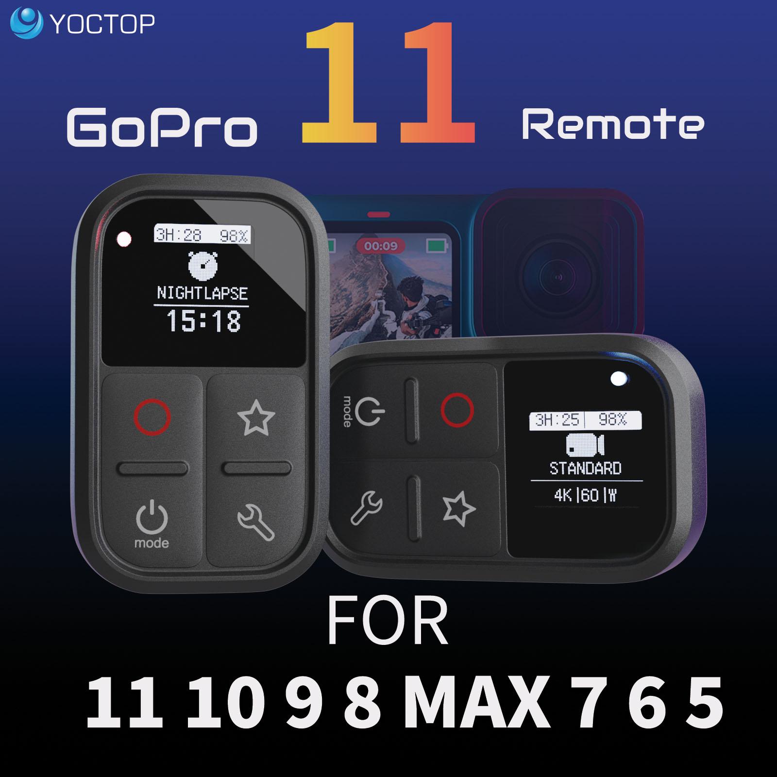 Đối với GoPro 11 10 9 8 Max 7B 6 5 Bộ điều khiển từ xa có bộ điều khiển chống thấm nước gắn với màn hình OLED