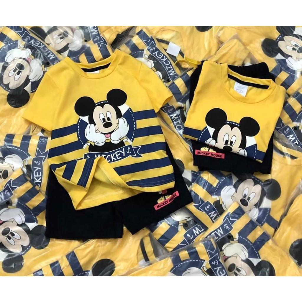 Set bộ Mickey bé trai , Bộ quần áo cotton siêu nhân mùa hè cho bé trai