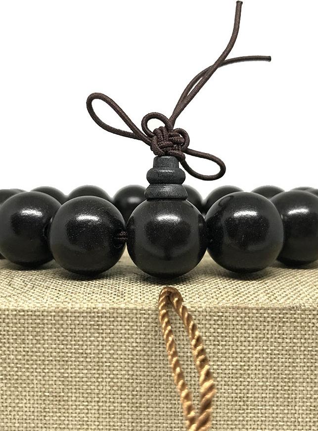 VÒNG TAY GỖ MUN SIZE HẠT 15MM -15 HẠT