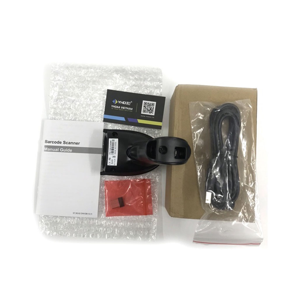 Máy quét mã vạch Bluetooth kết nối không dây điện thoại, máy tính, quét mã 1D BARCODE - 2D QRCODE, model: YHD - 5700DBR - Hàng Nhập Khẩu