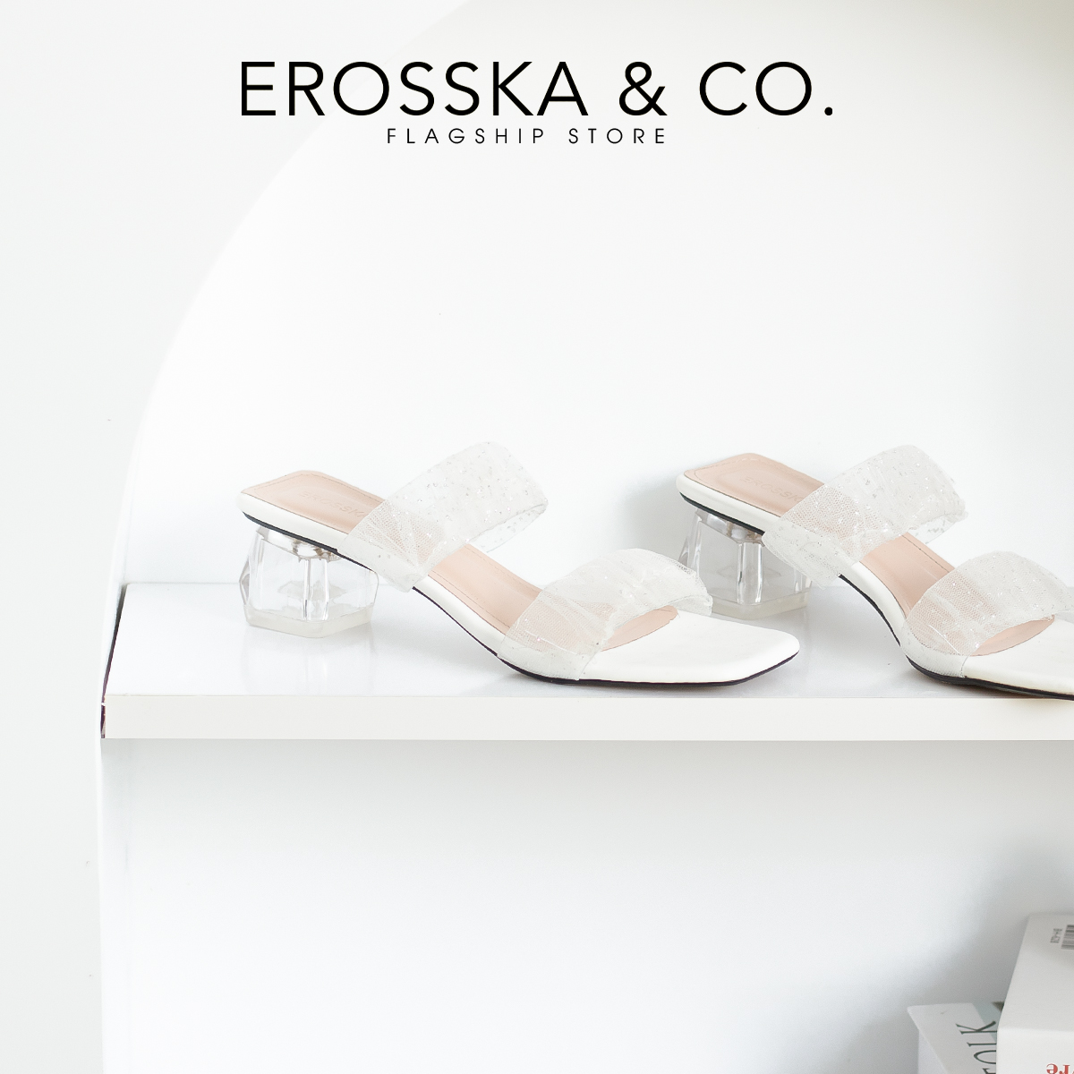 Erosska - Dép cao gót nữ 2 quai trong sang trọng - EM097