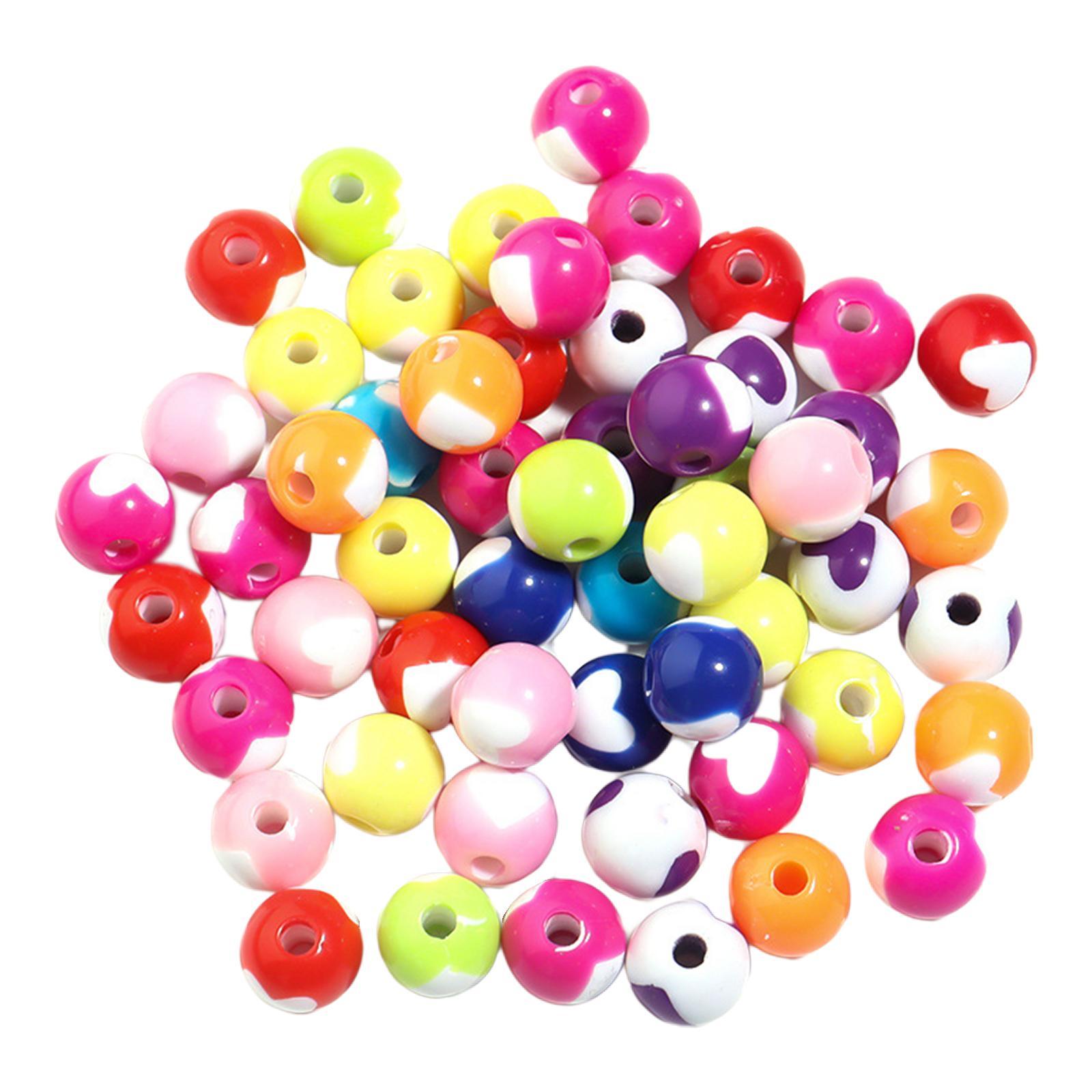 200PCS Acrylic Spacer Beads Mixed Colors Crafting Heart Beads for DIY Bracelet Necklace Jewelry Making