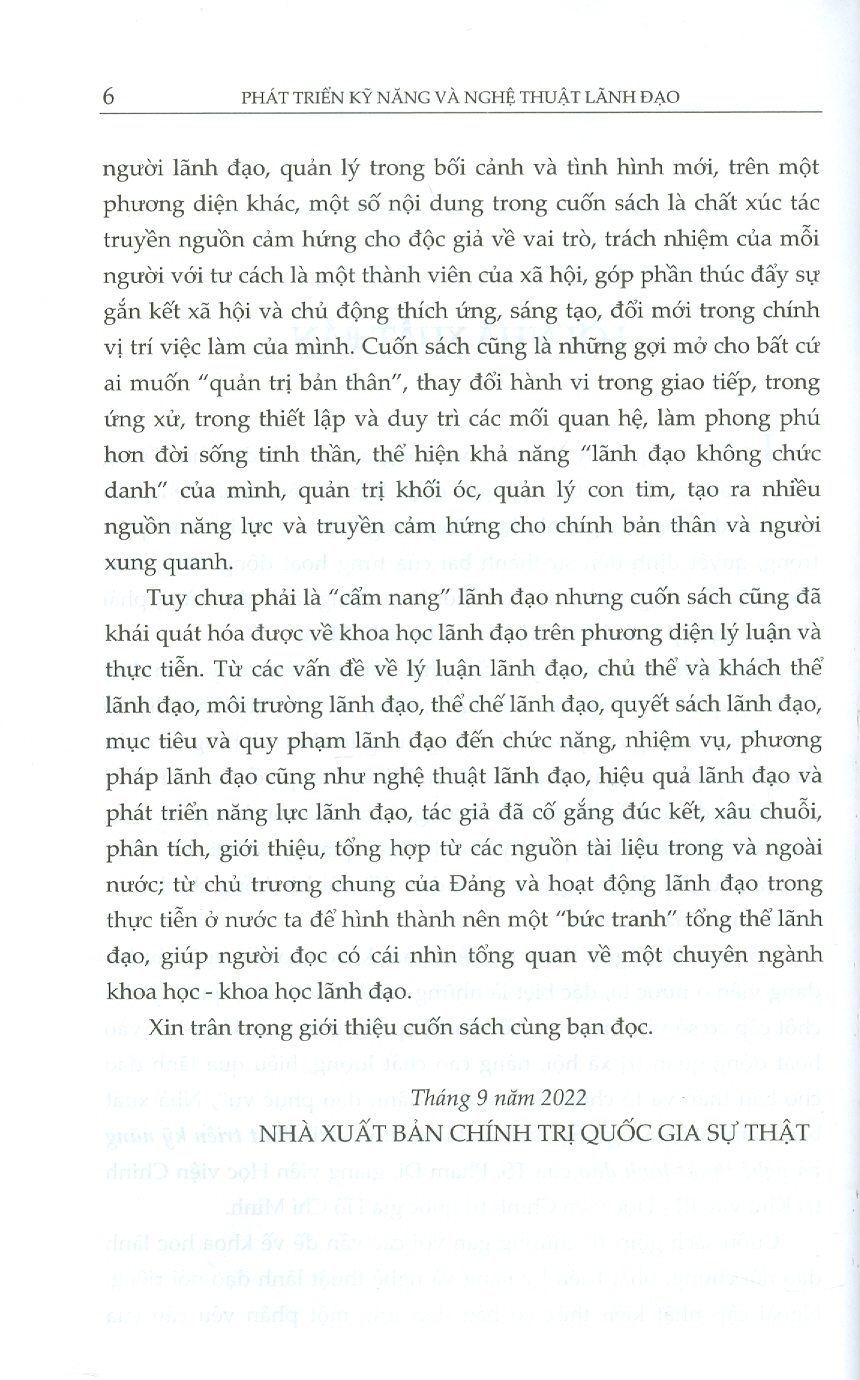 Phát Triển Kỹ Năng Và Nghệ Thuật Lãnh Đạo