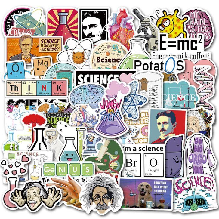 Sticker dán cao cấp CHỦ ĐỀ KHOA HỌC Cực COOL ms#35
