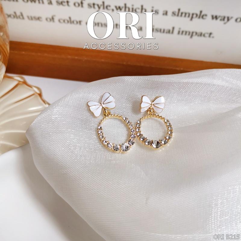 Bông tai Nơ đính đá Thekla xinh xắn ORI ACCESSORIES B215