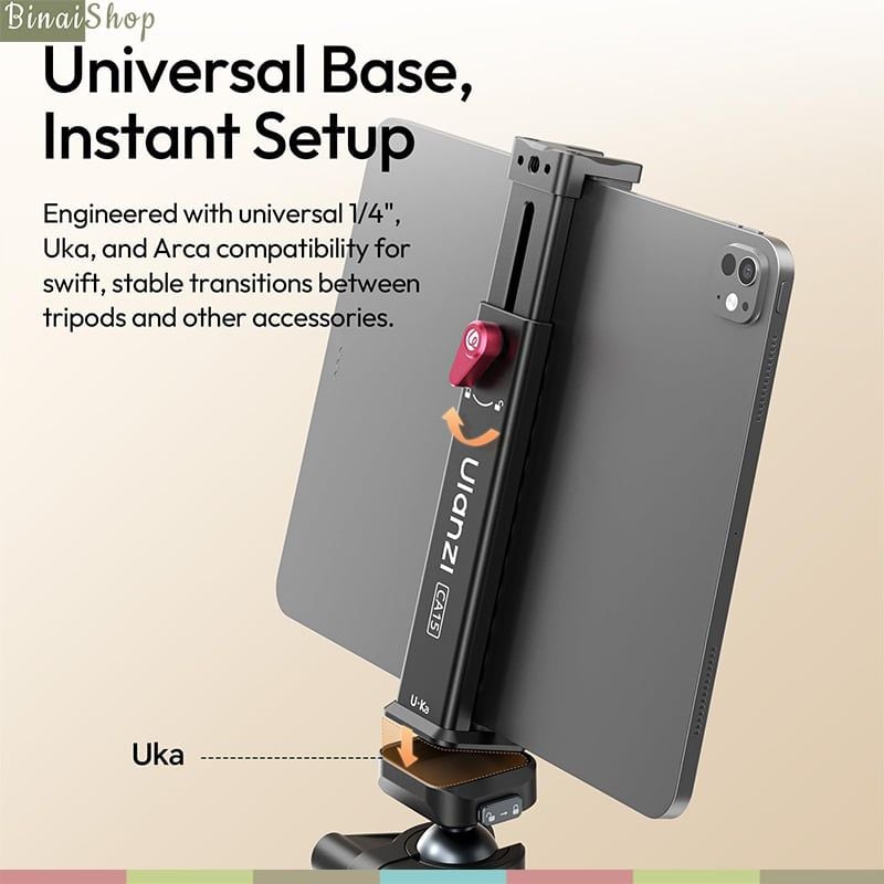 Ulanzi CA15 - Kẹp Điện Thoại Và Tablet OneLock, Tương Thích Ngàm Arca / Uka / Ren 1/4 Inch Cho Tripod, Phụ Kiện Quay Chụp - Hàng chính hãng