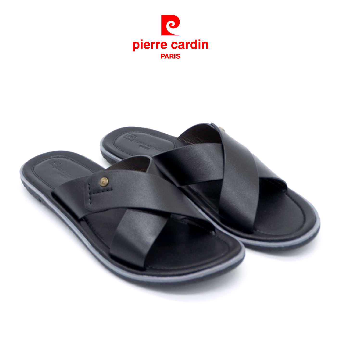 Dép nam quai chéo Pierre Cardin PCMFWLE130BLK