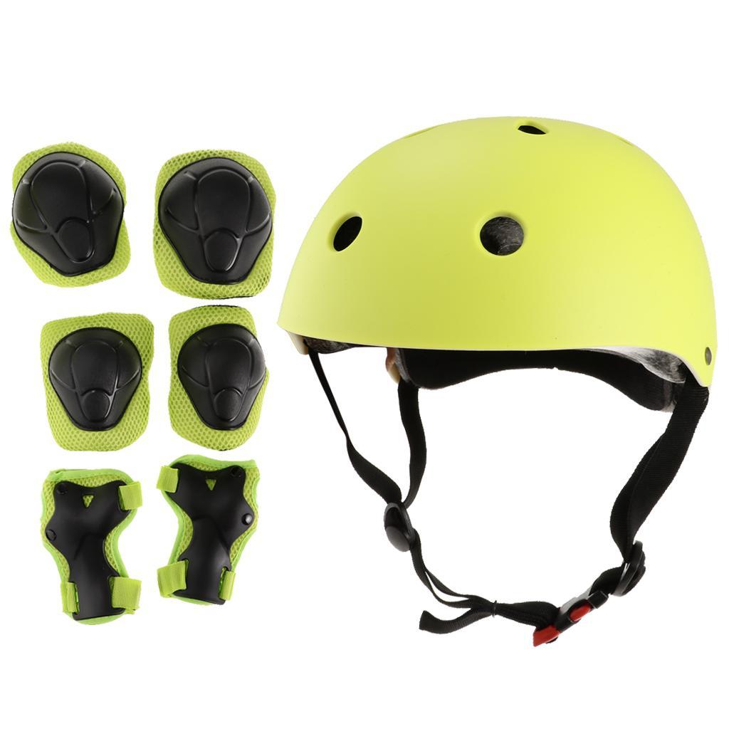 7 Pieces Skateboard Wrist/Knee/Elbow Pad Protective Gear Set - Various Colors