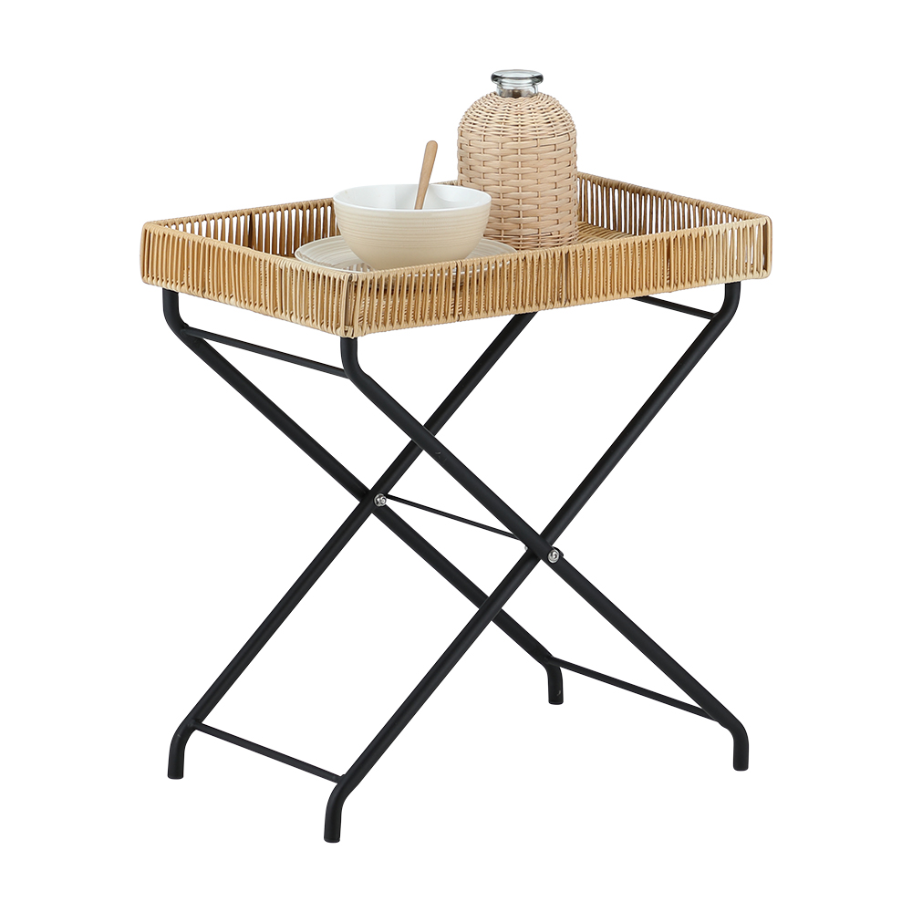 Bàn Góc Nhựa PE SAAN Màu Gỗ Tự Nhiên W51xD35.5xH53 Cm|Index Living Mall|Nội Thất Thái Lan