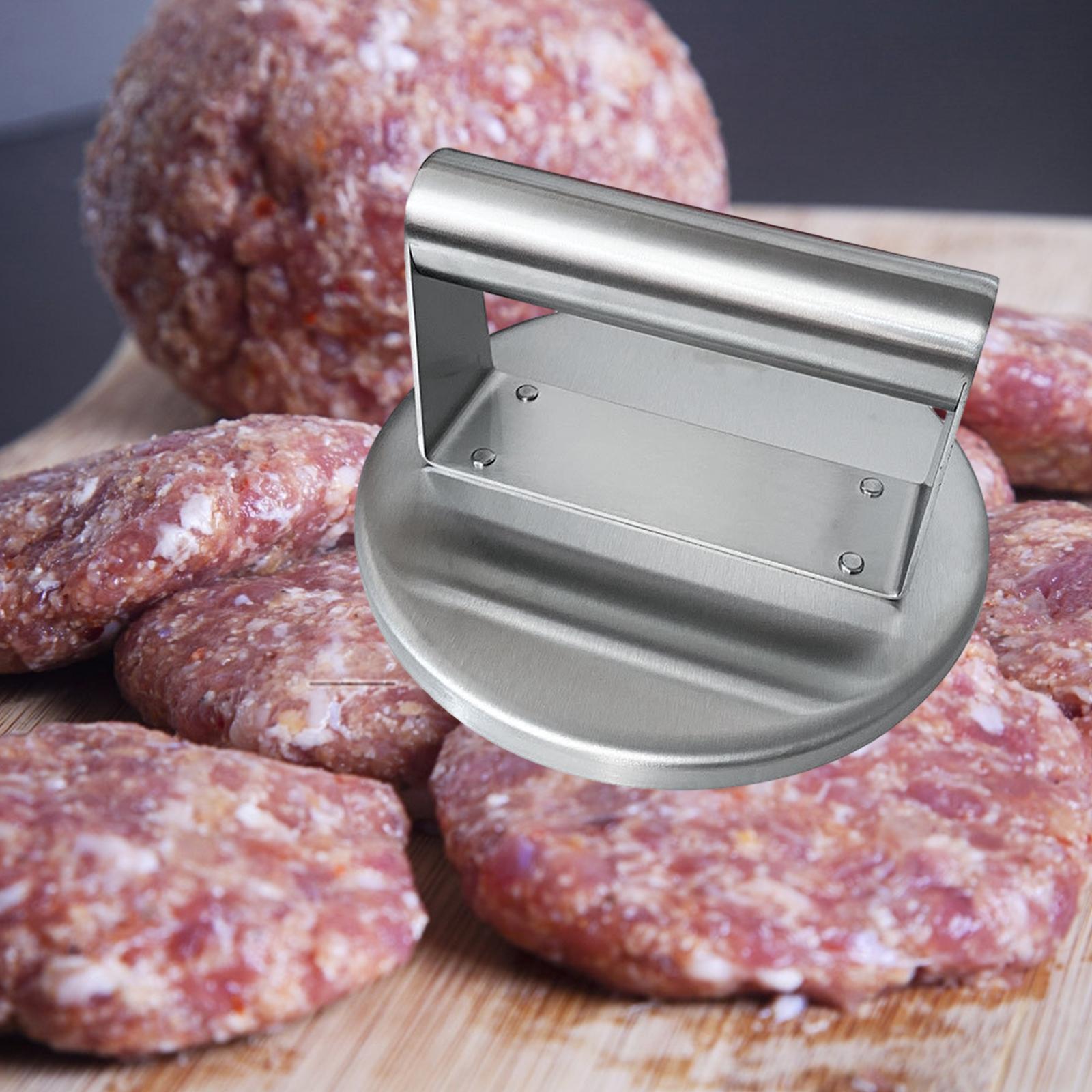 Burger Smasher, Round Meat Looser Hamburger Press Flat Bottom, Stainless Steel Flat Presser Grill Cooking Tool for Steak Sandwiches Cooking